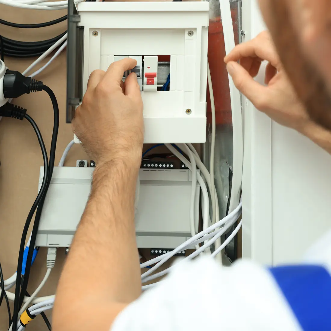 Aparte groep voor de wasmachine aangelegd in een woning in Ede
